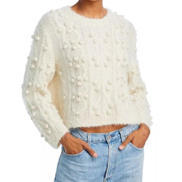 FRAME Popcorn Pullover Sweater | Cream Textured Knit | Size XL | NWT - Picture 1 of 7